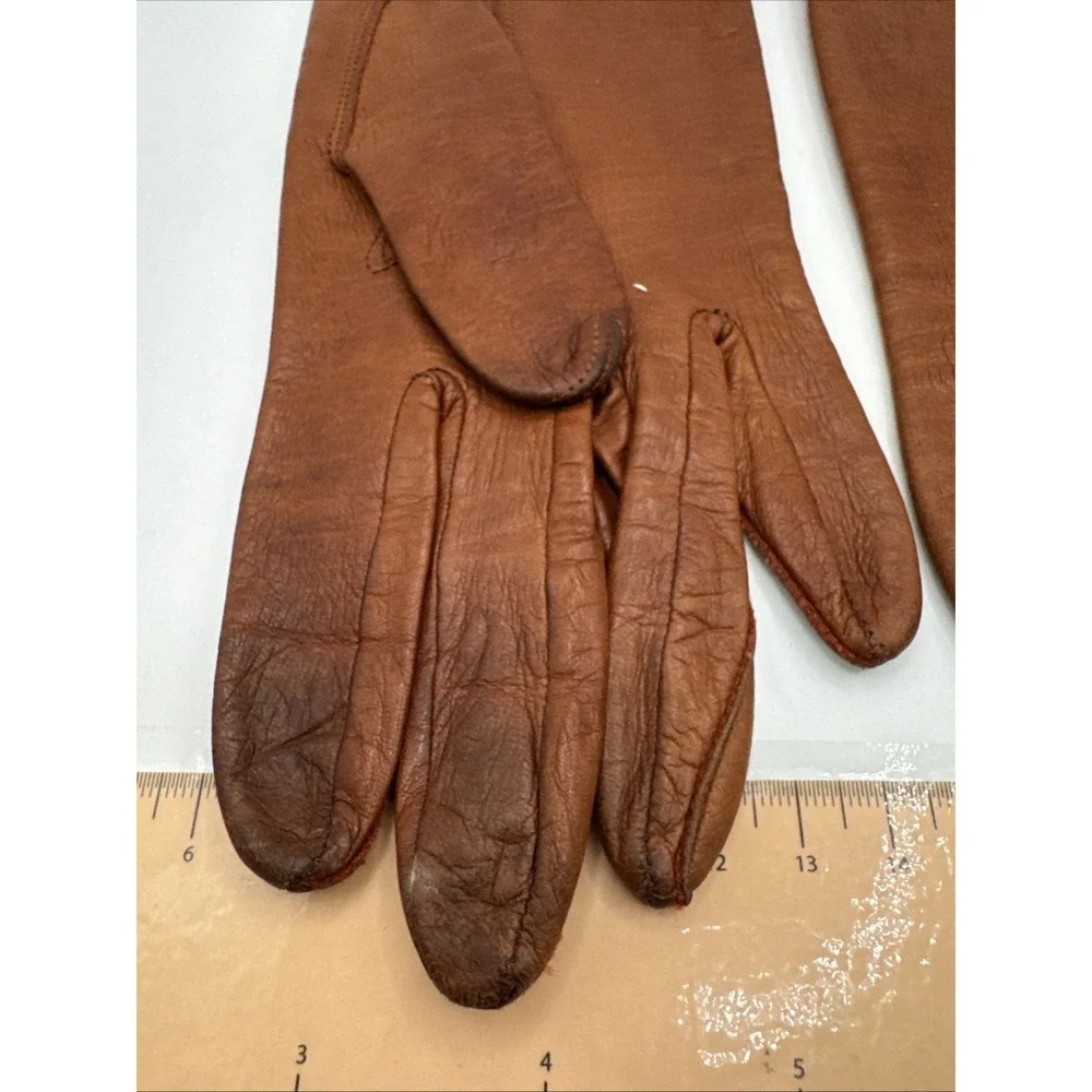 Vintage Brown Giselle Gloves Size 6.5‎